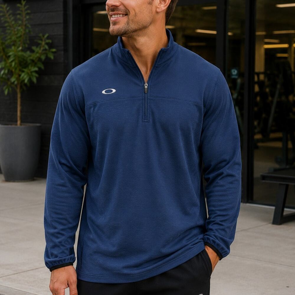 Oakley Men's Gridlock Pullover Top Blue Size XXL Activewear Leisure Fitness